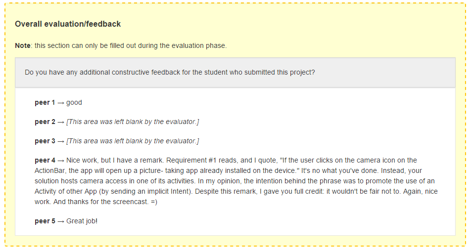 Android part 2 peer assessment feedbac