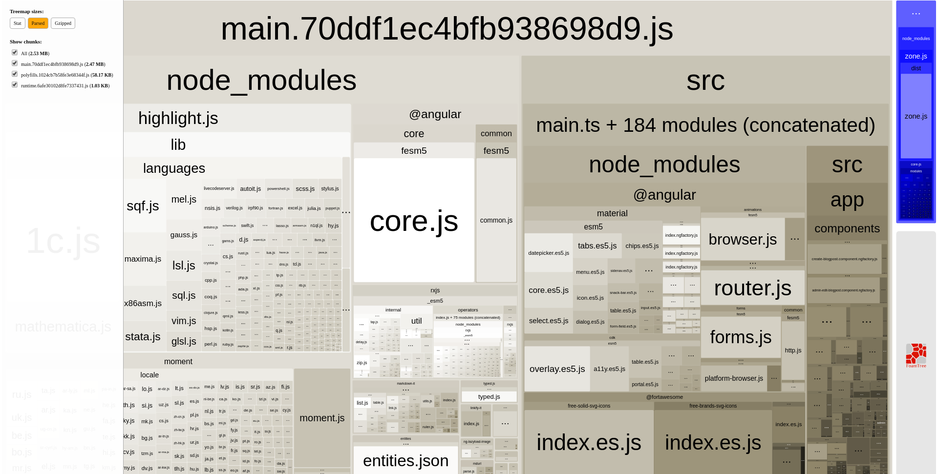 initial app before optimizing